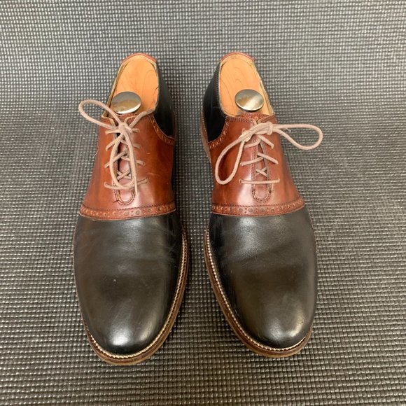 [Sz 10.5] Cole Haan Shoes Black Brown Oxford Saddle City Smart Office Career main image 8